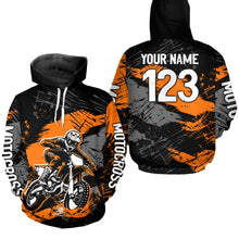 Load image into Gallery viewer, Custom Orange Dirt Bike Hoodie Motocross Sweatshirts for Kid Men Women Motorcycle Hoodie HOT39
