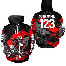 Load image into Gallery viewer, Custom Red Dirt Bike Hoodie Motocross Sweatshirts for Kid Men Women Motorcycle Hoodie HOT39