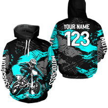 Load image into Gallery viewer, Custom Turquoise Dirt Bike Hoodie Motocross Sweatshirts for Kid Men Women Motorcycle Hoodie HOT39