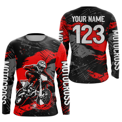 Custom Red Youth Motocross Jersey Motocycle Shirts Shirt Kid Men Women Motocross Shirt UPF30+ DNT38