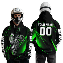 Load image into Gallery viewer, Custom Green Youth Motocross Jersey Hoodie Kid Men Women Dirt Bike Motorcycle Hoodie HOT36