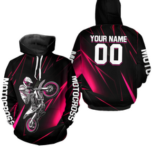 Load image into Gallery viewer, Custom Pink Youth Motocross Jersey Hoodie Kid Men Women Dirt Bike Motorcycle Hoodie HOT36