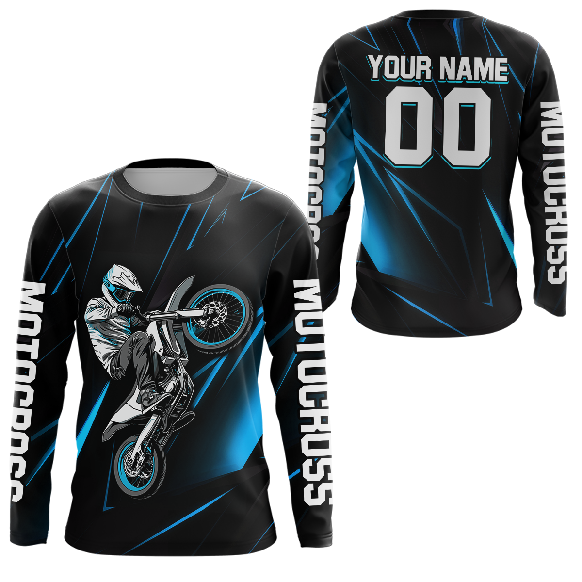 Turquoise Youth MX Motocross Jersey Custom Motocycle Shirts Men Women Kid UPF30+ DNT41