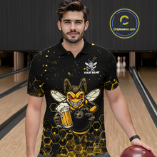 Load image into Gallery viewer, Custom Funny Beer Bee Bowling Jersey for Men Bowling Team Shirts Polo &amp; 1/4 Zip HNT191
