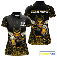 Load image into Gallery viewer, Custom Funny Beer Bee Bowling Jersey for Women Bowling Team Shirts Polo &amp; 1/4 Zip HNT191