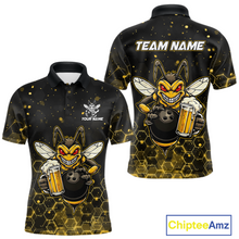 Load image into Gallery viewer, Custom Funny Beer Bee Bowling Jersey for Men Bowling Team Shirts Polo &amp; 1/4 Zip HNT191