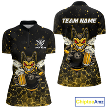 Load image into Gallery viewer, Custom Funny Beer Bee Bowling Jersey for Women Bowling Team Shirts Polo &amp; 1/4 Zip HNT191