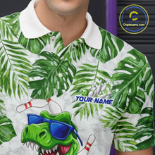 Load image into Gallery viewer, Custom Funny Dinosaur Bowling Jersey for Men Bowling Tournament Polo &amp; 1/4 Zip Bowling Team Shirts HNT214