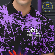Load image into Gallery viewer, Purple Funny Chicken Bowling Jersey for Men Bowling League Bowling Team Shirts Polo &amp; 1/4 Zip HN232