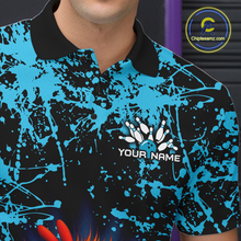 Load image into Gallery viewer, Turquoise Funny Chicken Bowling Jersey for Men Bowling League Bowling Team Shirts Polo &amp; 1/4 Zip HN232