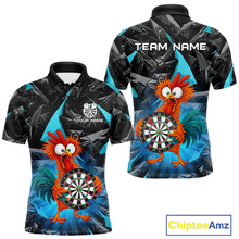 Load image into Gallery viewer, Custom Funny Turquoise Chicken Dart Shirts For Men Dart Board Gifts Darts Team Jerseys Dart League NNT152