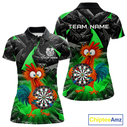 Custom Funny Green Chicken Dart Shirts For Women Dart Board Gifts Darts Team Jerseys Dart League NNT152