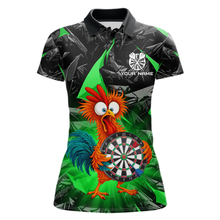 Load image into Gallery viewer, Custom Funny Green Chicken Dart Shirts For Women Dart Board Gifts Darts Team Jerseys Dart League NNT152