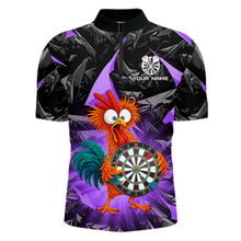 Load image into Gallery viewer, Custom Funny Purple Chicken Dart Shirts For Men Dart Board Gifts Darts Team Jerseys Dart League NNT152