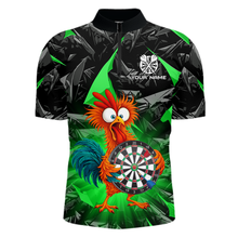 Load image into Gallery viewer, Custom Funny Green Chicken Dart Shirts For Men Dart Board Gifts Darts Team Jerseys Dart League NNT152