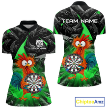 Load image into Gallery viewer, Custom Funny Green Chicken Dart Shirts For Women Dart Board Gifts Darts Team Jerseys Dart League NNT152