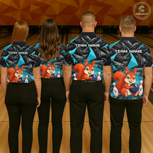 Load image into Gallery viewer, Funny Turquoise Squirrel Custom Bowling Jersey for Men Bowling Team Shirts Bowling League HNT302