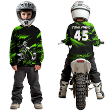 Load image into Gallery viewer, Green Motocross Shirts Personalized Racing Jersey Dirt Bike Jersey Kid Men Women UPF30+ DNT15