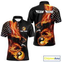 Load image into Gallery viewer, Custom US Eagle 8 9 Ball Billiard Yin Yang Shirts for Men Billiard Team Shirts Billiard League Polo &amp; 1/4 Zip NNT90