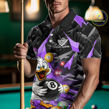 Load image into Gallery viewer, Custom Purple Funny Duck 8 Ball Pool Shirts Billiard Shirt for Men Billiard Team Jersey League NNT172