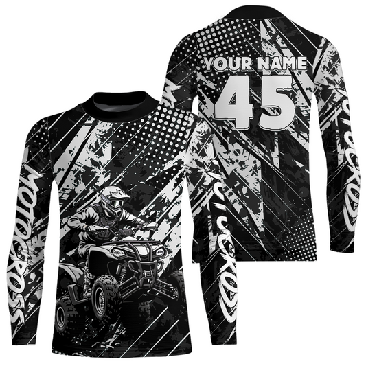 Custom Black ATV Motocross Shirts Kid Men Women Off-Road Quad Bike Shirt UPF30+ DNT61