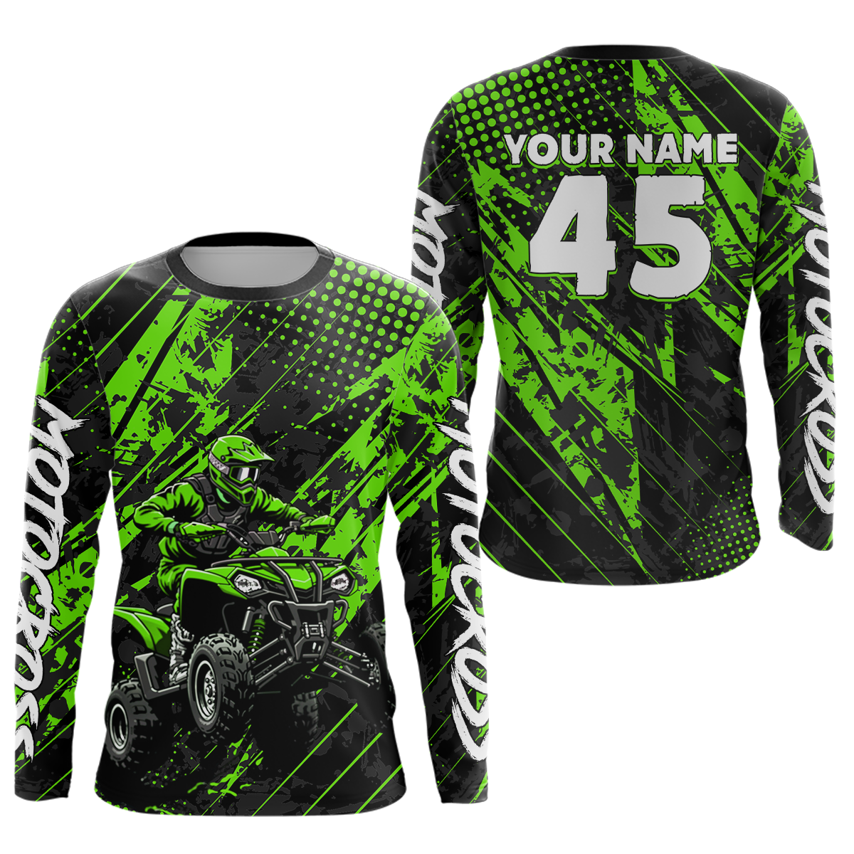 Custom Green ATV Motocross Shirts Kid Men Women Off-Road Quad Bike Shirt UPF30+ DNT61