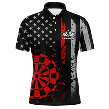 Load image into Gallery viewer, Custom Red US Flag Darts Shirt for Men Darts Team Jerseys Dart Tourament Polo &amp; 1/4 Zip NNT116