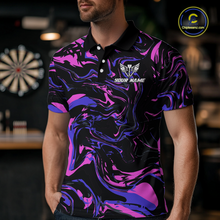 Load image into Gallery viewer, Pink-Purple Pattern Darts Team Jerseys Dart Shirts For Men Dart Tournament Polo &amp; 1/4 Zip NNT119