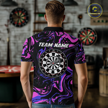 Load image into Gallery viewer, Pink-Purple Pattern Darts Team Jerseys Dart Shirts For Men Dart Tournament Polo &amp; 1/4 Zip NNT119