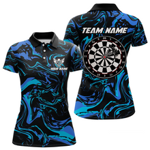 Load image into Gallery viewer, Teal-Turquoise Pattern Darts Team Jerseys Dart Shirts For Women Dart Tournament Polo &amp; 1/4 Zip NNT119