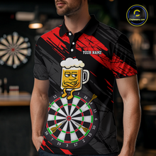 Load image into Gallery viewer, Custom Red Funny Beer Darts Board Dart Shirts For Men Darts Team Jerseys Dart Tournament NNT120