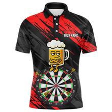 Load image into Gallery viewer, Custom Red Funny Beer Darts Board Dart Shirts For Men Darts Team Jerseys Dart Tournament NNT120