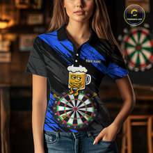 Load image into Gallery viewer, Custom Blue Funny Beer Darts Board Dart Shirts For Women Darts Team Jerseys Dart Tournament NNT120