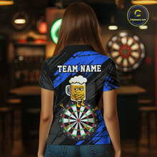 Load image into Gallery viewer, Custom Blue Funny Beer Darts Board Dart Shirts For Women Darts Team Jerseys Dart Tournament NNT120