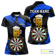 Load image into Gallery viewer, Custom Blue Funny Beer Darts Board Dart Shirts For Women Darts Team Jerseys Dart Tournament NNT120