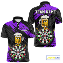 Load image into Gallery viewer, Custom Purple Funny Beer Darts Board Dart Shirts For Men Darts Team Jerseys Dart Tournament NNT120