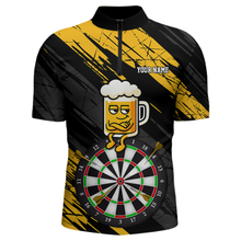 Load image into Gallery viewer, Custom Yellow Funny Beer Darts Board Dart Shirts For Men Darts Team Jerseys Dart Tournament NNT120