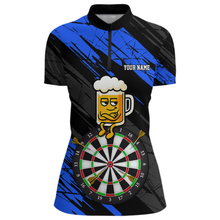 Load image into Gallery viewer, Custom Blue Funny Beer Darts Board Dart Shirts For Women Darts Team Jerseys Dart Tournament NNT120