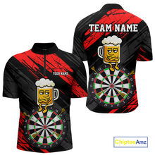Load image into Gallery viewer, Custom Red Funny Beer Darts Board Dart Shirts For Men Darts Team Jerseys Dart Tournament NNT120