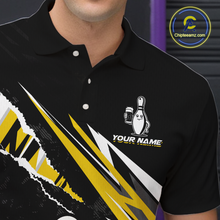 Load image into Gallery viewer, Custom Yellow Funny Beer Bowling Jersey for Men Bowling Team Shirts Polo &amp; 1/4 Zip HNT170