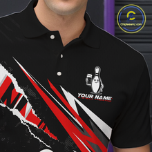 Load image into Gallery viewer, Custom Red Funny Beer Bowling Jersey for Men Bowling Team Shirts Polo &amp; 1/4 Zip HNT170