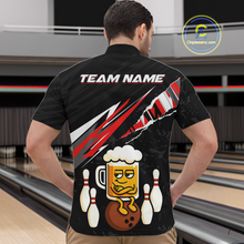 Load image into Gallery viewer, Custom Red Funny Beer Bowling Jersey for Men Bowling Team Shirts Polo &amp; 1/4 Zip HNT170