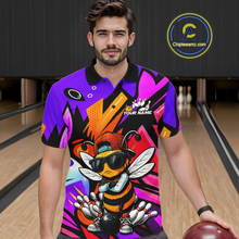 Load image into Gallery viewer, Custom Funny Bee Graffiti Pattern Bowling Jersey for Men Bowling Team Shirts Polo &amp; 1/4 Zip HNT174