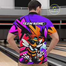 Load image into Gallery viewer, Custom Funny Bee Graffiti Pattern Bowling Jersey for Men Bowling Team Shirts Polo &amp; 1/4 Zip HNT174