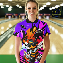 Load image into Gallery viewer, Custom Funny Bee Graffiti Pattern Bowling Jersey for Women Bowling Team Shirts Polo &amp; 1/4 Zip HNT174