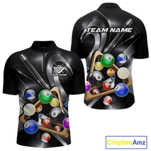 Load image into Gallery viewer, Custom Ball Pool Shirts Grey Billiard Shirt for Men Billiard Team Jersey Billiard League NNT180