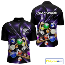 Load image into Gallery viewer, Custom Ball Pool Shirts Purple Billiard Shirt for Men Billiard Team Jersey Billiard League NNT180