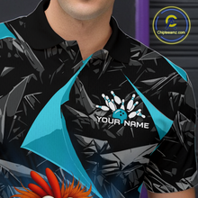 Load image into Gallery viewer, Custom Turquoise Funny Chicken Bowling Jersey for Men Bowling Team Shirts  Polo &amp; 1/4 Zip HNT138