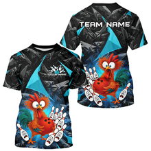 Load image into Gallery viewer, Custom Turquoise Chicken Bowling Shirts for Men Women Bowling Uniform Bowling Team Shirts HNT138