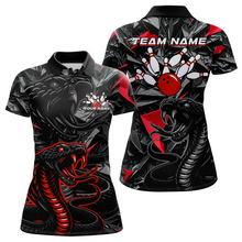 Load image into Gallery viewer, Custom Red Cobra Snake Bowling Jersey for Women Bowling Team Shirts Polo &amp; 1/4 Zip HNT137
